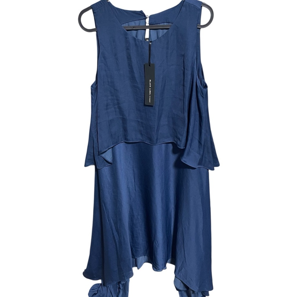 Black Label Asymmetrical Blue Dress. Size 1